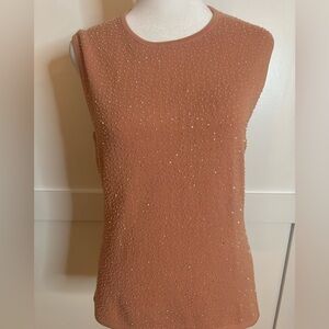 Karen Kane Sparkling Sleeveless Dark Peach colored Top size M